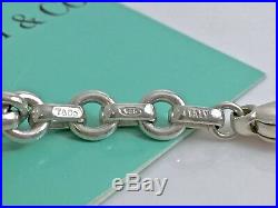 Tiffany & Co Silver Atlas Roman Numeral 5 Charm Bangle Bracelet 6.75in 190605A