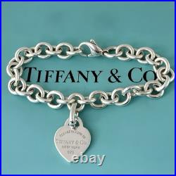 Tiffany & Co Silver Charm Bracelet with Detachable Return to Tiffany Heart Tag Tiffany & Co Silver Charm Bracelet with Detachable Return to Tiffany Heart Tag
