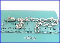 Tiffany & Co Silver Clasping End Bracelet Blue Enamel Convertible Car Charm 7.5