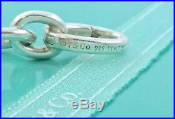 Tiffany & Co Silver Clasping End Bracelet Blue Enamel Convertible Car Charm 7.5