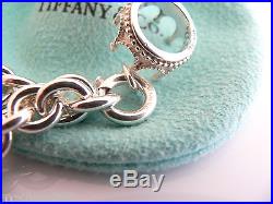 Tiffany & Co Silver Crown Princess Charm Pendant Bracelet Bangle Chain Clasp