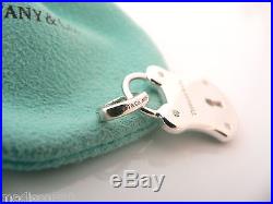 Tiffany & Co Silver Diamond Locks Key Hole Charm Pendant Necklace Bracelet Clasp