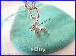 Tiffany & Co Silver Dogs Poodle Westie Retriever Charm Bracelet Bangle 7.9 Inch