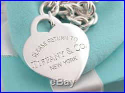 Tiffany & Co Silver Extra Large Return To Heart Charm Bracelet Box Pouch 7.75
