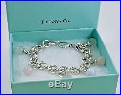 Tiffany & Co Silver Fascination Multi Gem Charm Dangle 7.75L Bracelet. 18623F