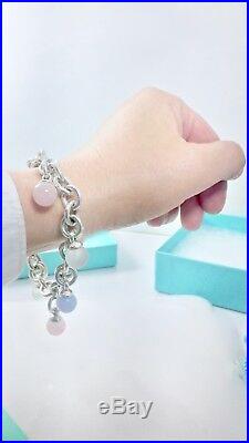 Tiffany & Co Silver Fascination Multi Gem Charm Dangle 7.75L Bracelet. 18623F