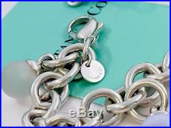 Tiffany & Co Silver Fascination Multi Gem Charm Dangle 7.75L Bracelet. 18623F