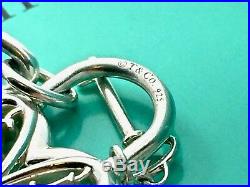 Tiffany & Co. Silver Filigree Large Heart Key Charm Bangle Bracelet 7.5in 19025C