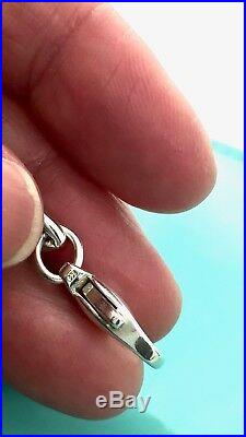 Tiffany & Co. Silver Filigree Large Heart Key Charm Bangle Bracelet 7.5in 19025C