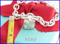Tiffany & Co Silver Gift Padlock Heart Charm Bracelet 7.5