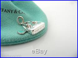 Tiffany & Co Silver Handbag Purse Blue Enamel Charm Clasp 4 Necklace Bracelet