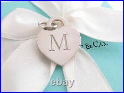 Tiffany & Co Silver Heart Charm Alphabet Letter M Pendant 4 Necklace Bracelet