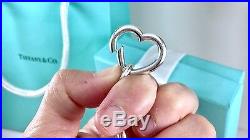 Tiffany & Co Silver Heart Clasp Teddy Bear Charm Bracelet 8.25 inch 1873F