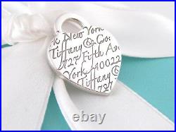 Tiffany & Co Silver Heart Fifth Ave Avenue Charm Pendant 4 Necklace / Bracelet