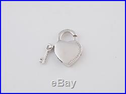 Tiffany & Co Silver Heart Key Hole Padlock Pendant Charm 4 Necklace Bracelet