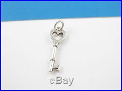 Tiffany & Co Silver Heart Key Pendant Charm 4 Bracelet Or Necklace