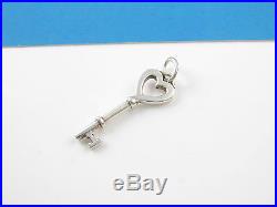 Tiffany & Co Silver Heart Key Pendant Charm 4 Bracelet Or Necklace