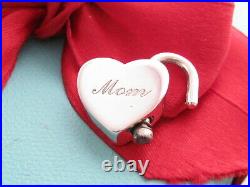 Tiffany & Co Silver Heart Mom Padlock Charm For Necklace Or Bracelet