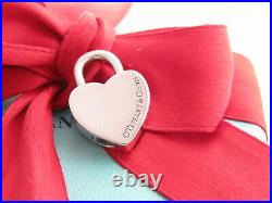 Tiffany & Co Silver Heart Mom Padlock Charm For Necklace Or Bracelet