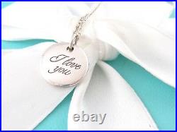 Tiffany & Co Silver I Love You Disc Charm Pendant For Necklace Or Bracelet