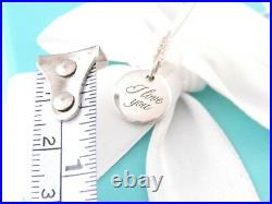 Tiffany & Co Silver I Love You Disc Charm Pendant For Necklace Or Bracelet