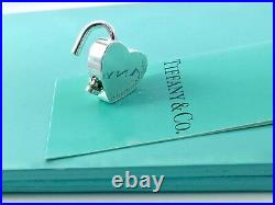 Tiffany & Co Silver I Love You Heart Padlock Charm for Necklace/ Bracelet 211R