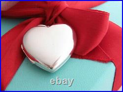 Tiffany & Co Silver Large Heart Locket Pendant Charm For Necklace / Bracelet Box