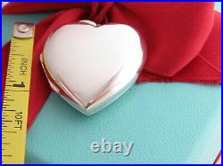 Tiffany & Co Silver Large Heart Locket Pendant Charm For Necklace / Bracelet Box
