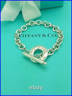 Tiffany & Co. Silver Logo Toggle Clasp 7.75Inches Chain Charm Bracelet, RRP £455