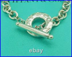 Tiffany & Co. Silver Logo Toggle Clasp 7.75Inches Chain Charm Bracelet, RRP £455