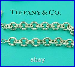 Tiffany & Co. Silver Logo Toggle Clasp 7.75Inches Chain Charm Bracelet, RRP £455