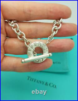 Tiffany & Co. Silver Logo Toggle Clasp 7.75Inches Chain Charm Bracelet, RRP £455