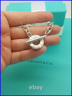 Tiffany & Co. Silver Logo Toggle Clasp 7.75Inches Chain Charm Bracelet, RRP £455