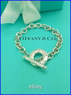 Tiffany & Co. Silver Logo Toggle Clasp 7.75Inches Chain Charm Bracelet, RRP £455