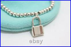 Tiffany & Co. Silver Mini 1837 Lock Charm Mini Ball Bead Bracelet