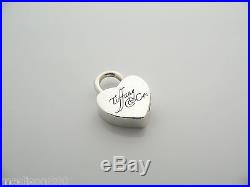 Tiffany & Co Silver Notes Heart Padlock Pendant Charm for Necklace Bracelet