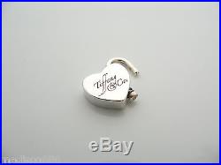 Tiffany & Co Silver Notes Heart Padlock Pendant Charm for Necklace Bracelet