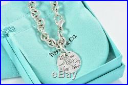 Tiffany & Co Silver Notes Round Wavy Circle Disc 7.5 Charm Bracelet +POUCH Love