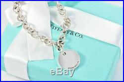 Tiffany & Co Silver Notes Round Wavy Circle Disc 7.5 Charm Bracelet +POUCH Love