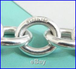 Tiffany & Co Silver Open Heart Clasp Large Link Charm Bracelet with Box
