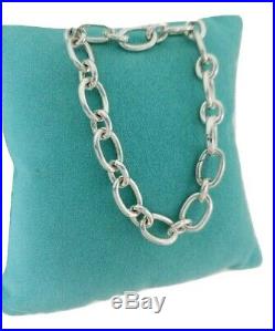 Tiffany & Co Silver Oval Clasp end only Clasping Link 7 Charm Bracelet