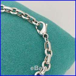 Tiffany & Co Silver Paloma Picasso Loving Heart Oval Link Charm Bracelet