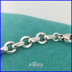 Tiffany & Co Silver Paloma Picasso Loving Heart Oval Link Charm Bracelet