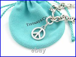 Tiffany & Co Silver Peace Charm Bracelet Bangle Cuff