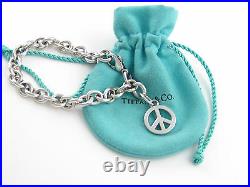 Tiffany & Co Silver Peace Charm Bracelet Bangle Cuff