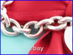 Tiffany & Co Silver Peace Padlock Heart Charm Bracelet 7.5