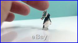 Tiffany & Co. Silver Penguin Animal Black Blue Enamel Charm for Bracelet 1875B