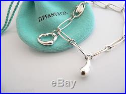 Tiffany & Co Silver Peretti Heart Bean Starfish Teardrop Charm Bracelet Bangle