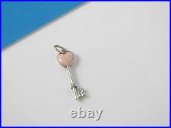 Tiffany & Co Silver Pink Enamel Key Pendant Charm 4 Necklace / Bracelet