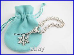 Tiffany & Co Silver RARE Snowflake Snow Flake Charm Bracelet Bangle Triangular